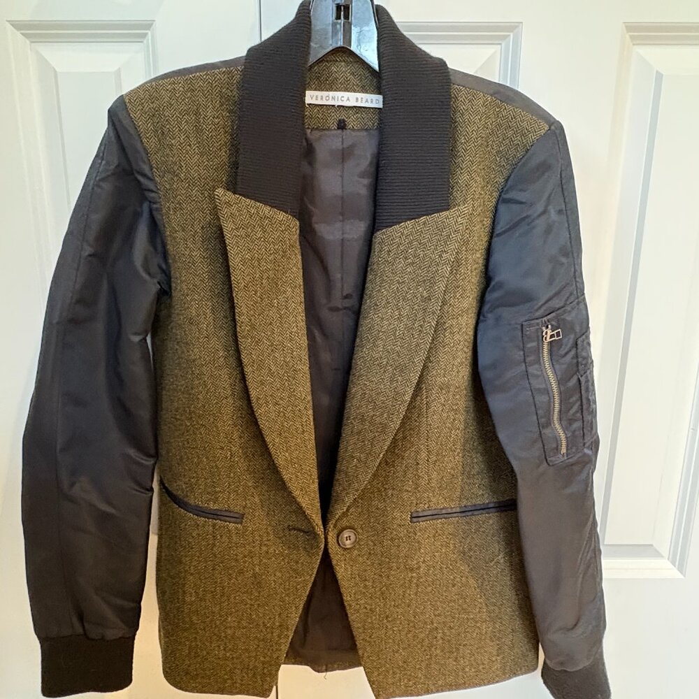 Veronica Beard Tweed Bomber Dickey Jacket
